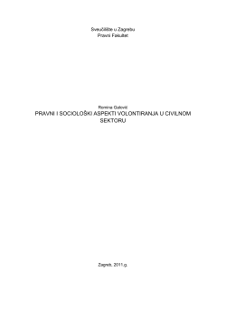 pravni i sociolo&scaron;ki aspekti volontiranja u civilnom sektoru