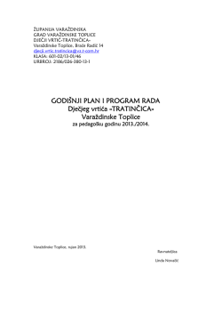 dvtratincica &ndash; godisnji plan i program 2013-2014