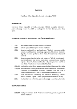 Pročitajte detaljan životopis dr. Milana Kujundžića