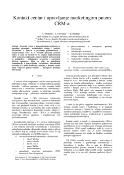 Kontakt centar i upravljanje marketingom putem CRM-a