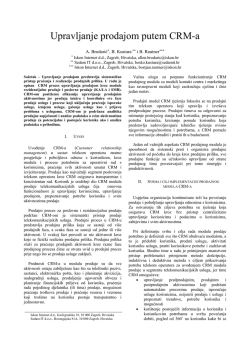Upravljanje prodajom putem CRM-a