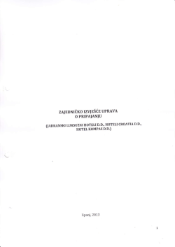 Zajedničko izvje&scaron;će uprava o pripajanju