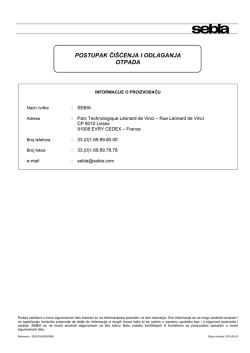 POSTUPAK ČI&Scaron;ĆENJA I ODLAGANJA OTPADA