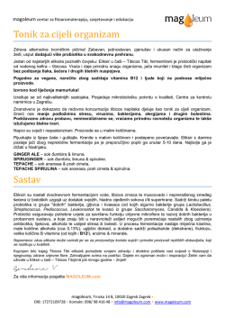 Tonik za cijeli organizam Sastav