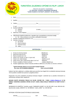Prijavnica - Sv. Filip i Jakov