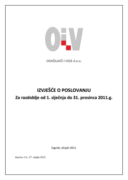 Izvješće o poslovanju za 2011. godinu