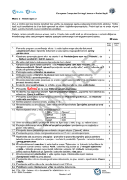 Modul 3 - Probni ispit 3.1 Ovo je probni ispit koji koriste kandidati