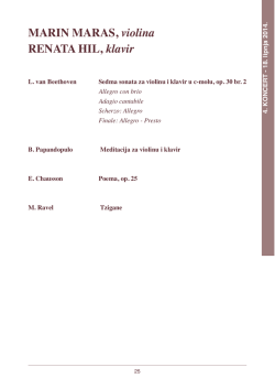 MARIN MARAS, violina RENATA HIL, klavir