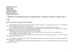 Godi&scaron;nji plan i program rada Doma za 2014-2015.