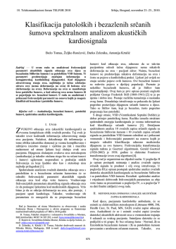 Klasifikacija patolo&scaron;kih i bezazlenih srčanih &scaron;umova