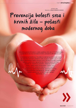Prevencija bolesti srca i krvnih žila &ndash; po&scaron;asti modernog doba
