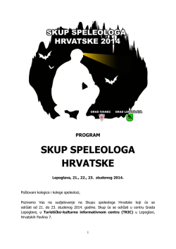 program skup speleologa hrvatske - Hrvatski speleolo&scaron;ki poslužitelj
