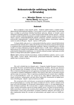 Rekonstrukcije asfaltnog kolnika u Hrvatskoj