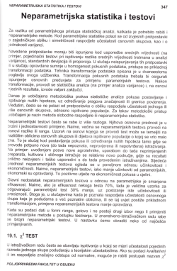 Neparametrijska statistika i testovi