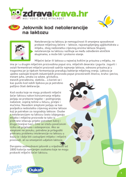 Jelovnik kod netolerancije na laktozu