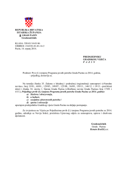 (I.) izmjena Programa javnih potreba Grada Pazina za