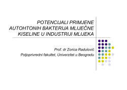 Potencijali primjene autohtonih BMK u mljekarskoj industriji