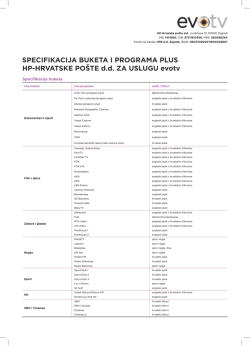 Specifikacija evotv buketa i programa