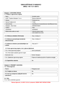 obavje&scaron;tenje o nabavci - jnrgr 02-01/2013