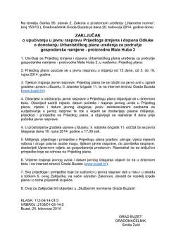 ZAKLJUČAK o upućivanju u javnu raspravu Prijedloga