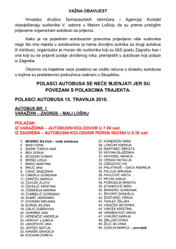 polasci autobusa se neće mjenjati jer su povezani s
