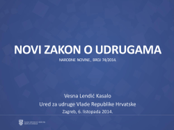 Novi zakon o udrugama (6.10.2014.)
