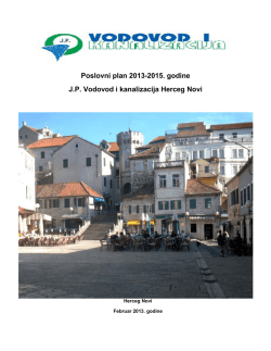 Poslovni plan do 2015. - Vodovod i kanalizacija Herceg Novi