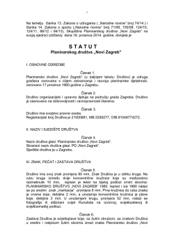 Statut Planinarskog dru&scaron;tva - Planinarsko dru&scaron;tvo Novi Zagreb