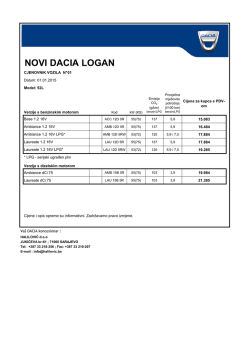 NOVI DACIA LOGAN - Halilović doo Sarajevo