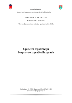 Upute za legalizaciju bespravno izgrađenih zgrada