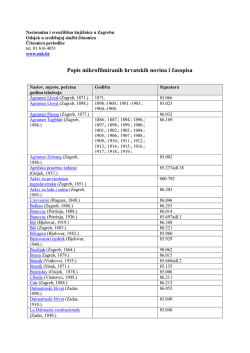 Hrvatske novine dostupe na mikrofilmu u Čitaonici periodike
