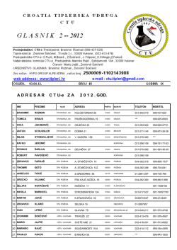 ADRESARCT Ue ZA 2 0 1 2 . GOD. - Croatia tiplerska udruga &ndash; CTU