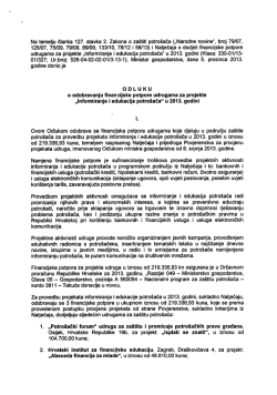 "Informiranje i edukacija potrošača" u 2013. godini