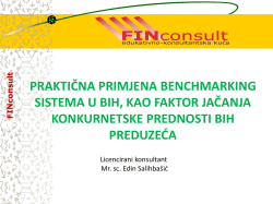praktična primjena benchmarking sistema u bih, kao