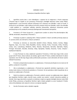 ODREDBE I UVJETI Promocija za Expedition Northern