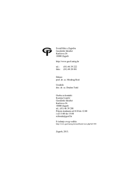 Sveučili&scaron;te u Zagrebu Geodetski fakultet Kačićeva 26 10000 Zagreb