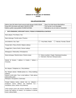 EMBASSY OF THE REPUBLIC OF INDONESIA ZAGREB VISA