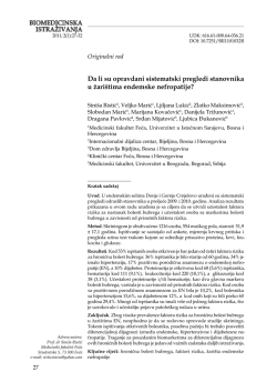 BIOMEDICINSKA ISTRAŽIVANJA Da li su opravdani sistematski
