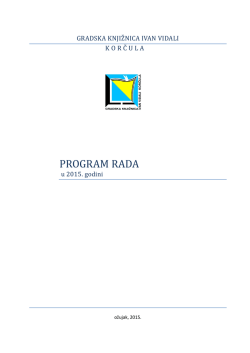 PROGRAM RADA - Gradska knjižnica Ivan Vidali
