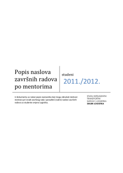 Popis naslova zavr&scaron;nih radova po mentorima