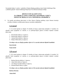 Odluka o progla&scaron;enju izbornih rezultata za Dječje gradsko vijeće