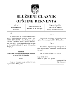 strategija razvoja op&scaron;tine derventa 2011 - 2016
