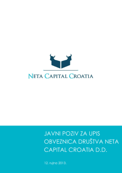 javni poziv za upis obveznica dru&scaron;tva neta capital croatia dd