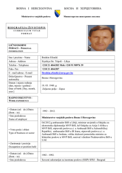 * NOTE - Ministarstvo vanjskih poslova BiH