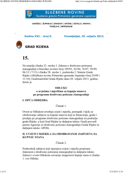 ODLUKA o uvjetima i mjerilima za kupnju stanova po programu