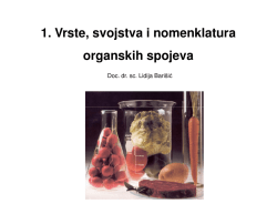 1. Vrste, svojstva i nomenklatura organskih spojeva