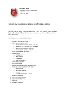 predmet : zapisnik redovne izborne skup&scaron;tine