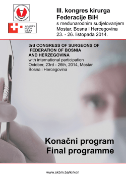 konacan program kongresa - Sveučilišna klinička bolnica Mostar