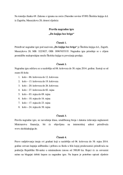 Pravila nagradne igre &bdquo;Do knjiga bez briga&ldquo;