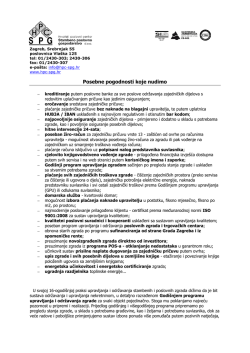 Posebne pogodnosti koje nudimo